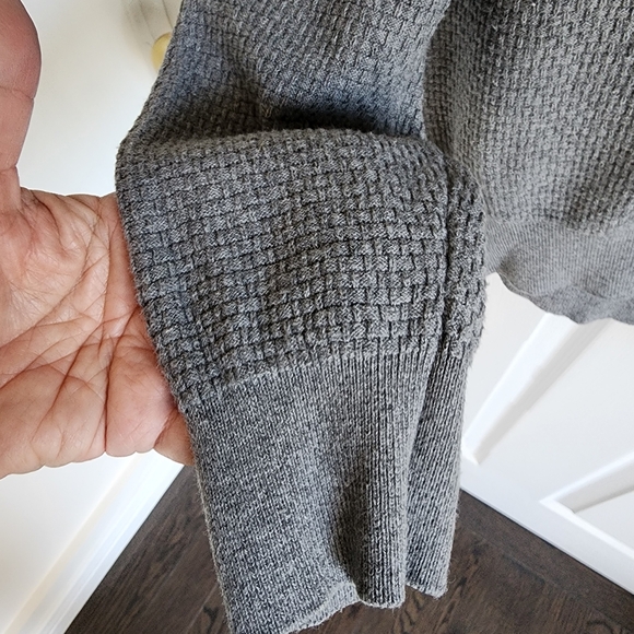 Alcott Gray Half Zip Sweater Cotton/cashmere Blend - Picture 6 of 8